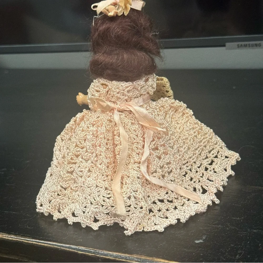 1950s Plastic Dolls in Crocheted Dresses with Underskirts, Panties, and Hats /